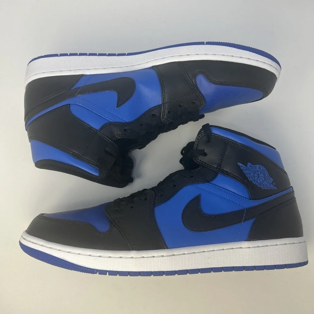 Nike Air‎ Jordan 1 Mid Black/Royal Blue/White Men's Size 13 DQ8426-042